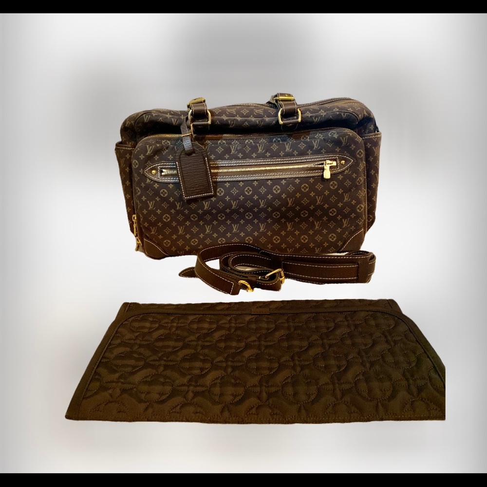 Authentic LV mini lin canvas diaper bag